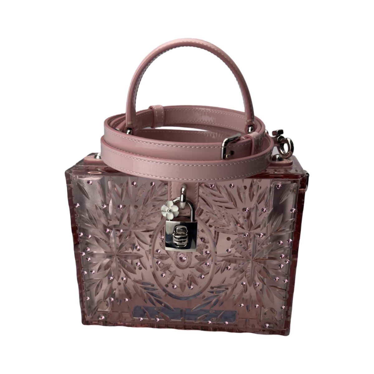 Dolce & Gabbana Pink Plexiglass Cinderella Top Handle Bag