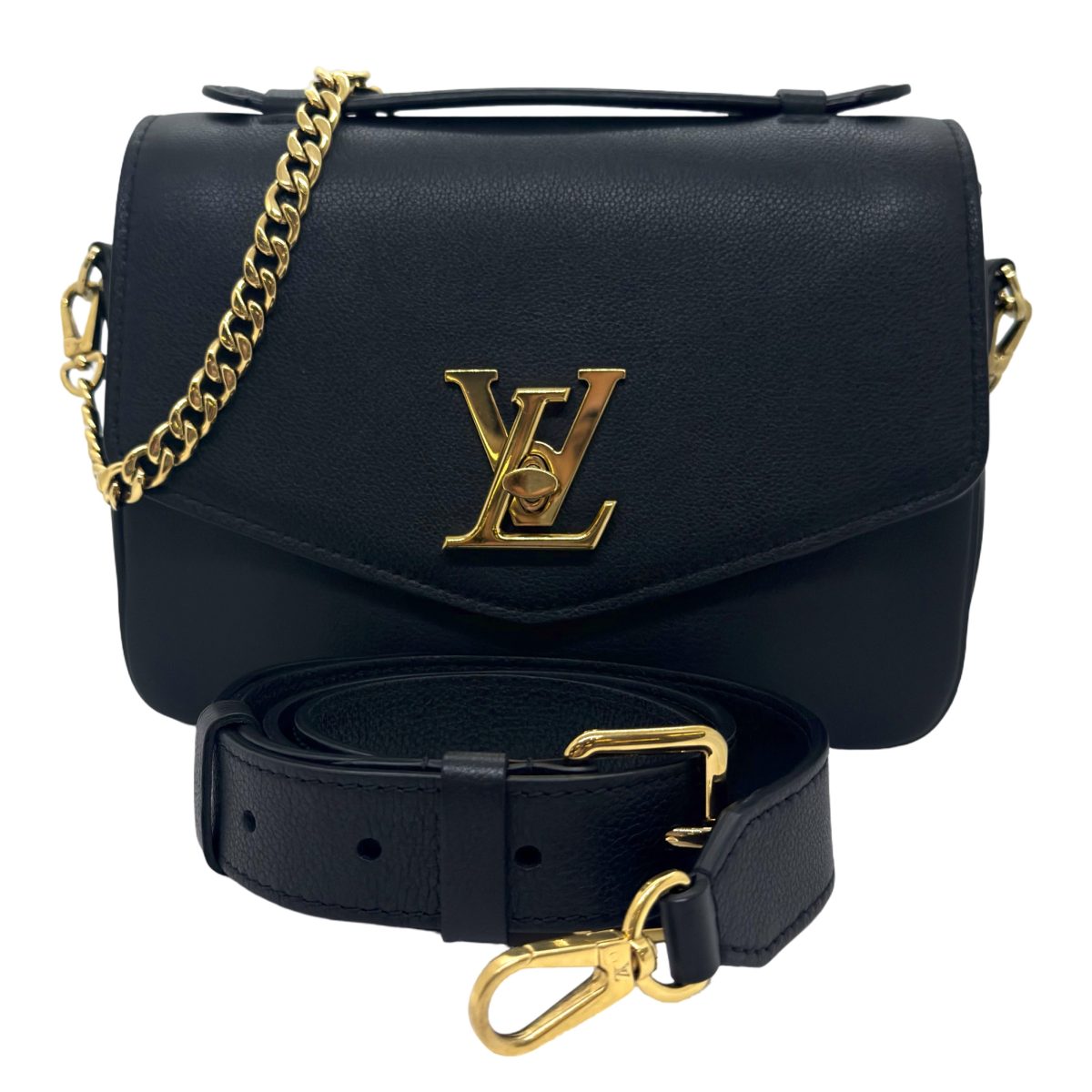 Louis Vuitton Grained Calfskin Lockme Oxford in Black