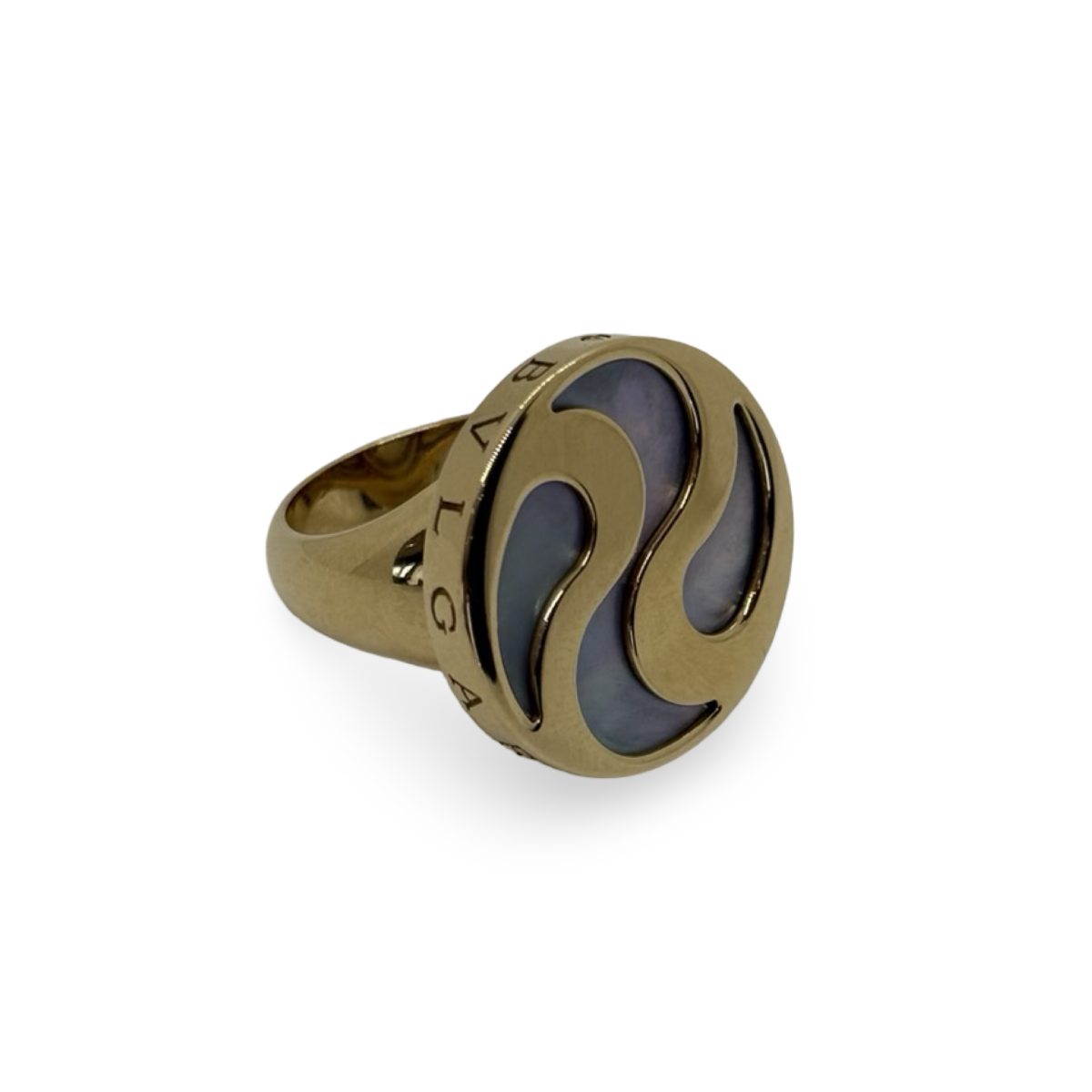 18kt Bvlgari Gold & Mother of Pearl Spinning Ring