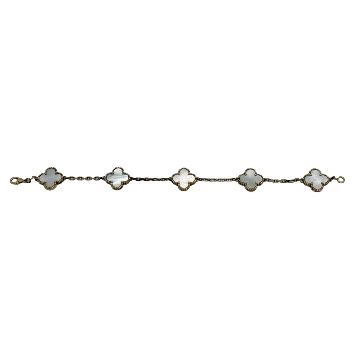 Van Cleef & Arpels Vintage Alhambra 5 Motif Mother of Pearl in Yellow Gold