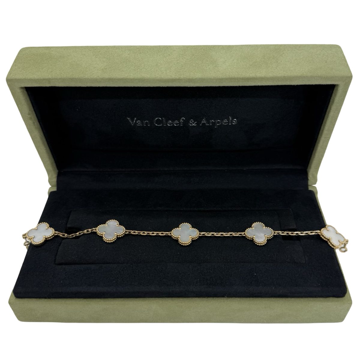 Van Cleef & Arpels Vintage Alhambra 5 Motif Mother of Pearl in Yellow Gold
